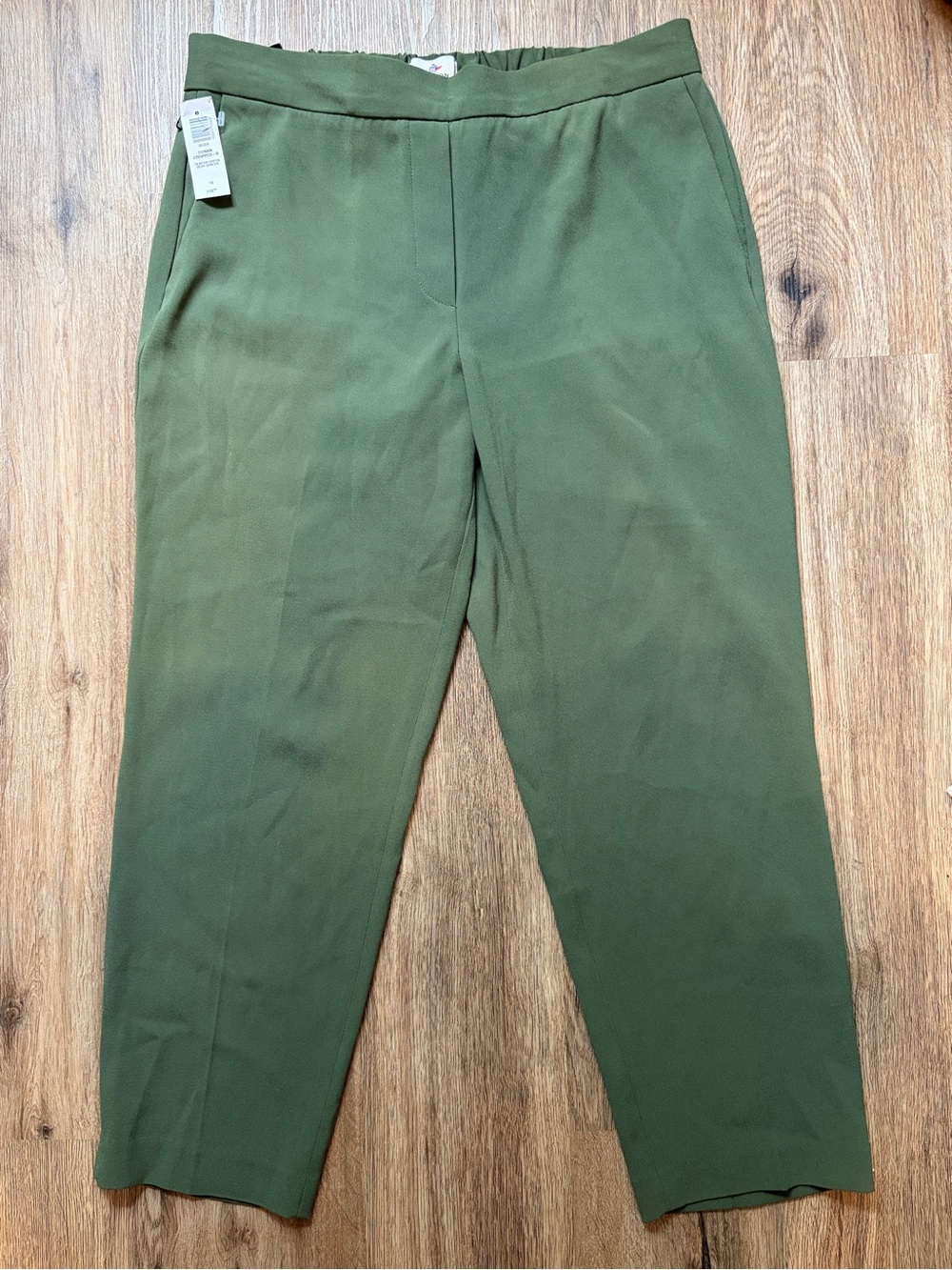 Women’s NWT Babaton Sleek Conan Cropped Slim Sentcha Olive Green Dress Pants